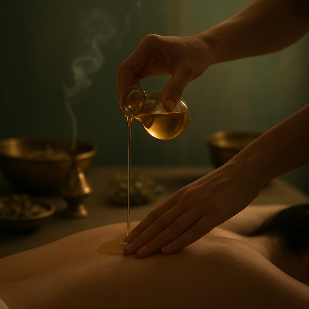 Sessão de massoterapia em ambiente tranquilo